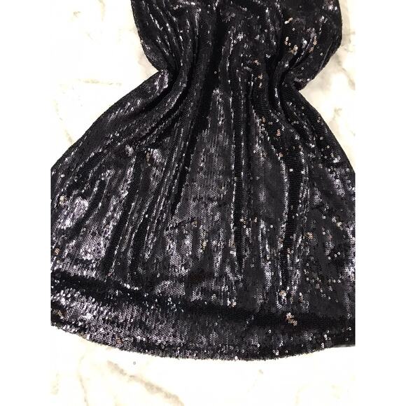 FREE PEOPLE Women Sequin Slip Mini Strappy Dress GOLD/BLK Cocktail Party XS - Picture 4 of 10